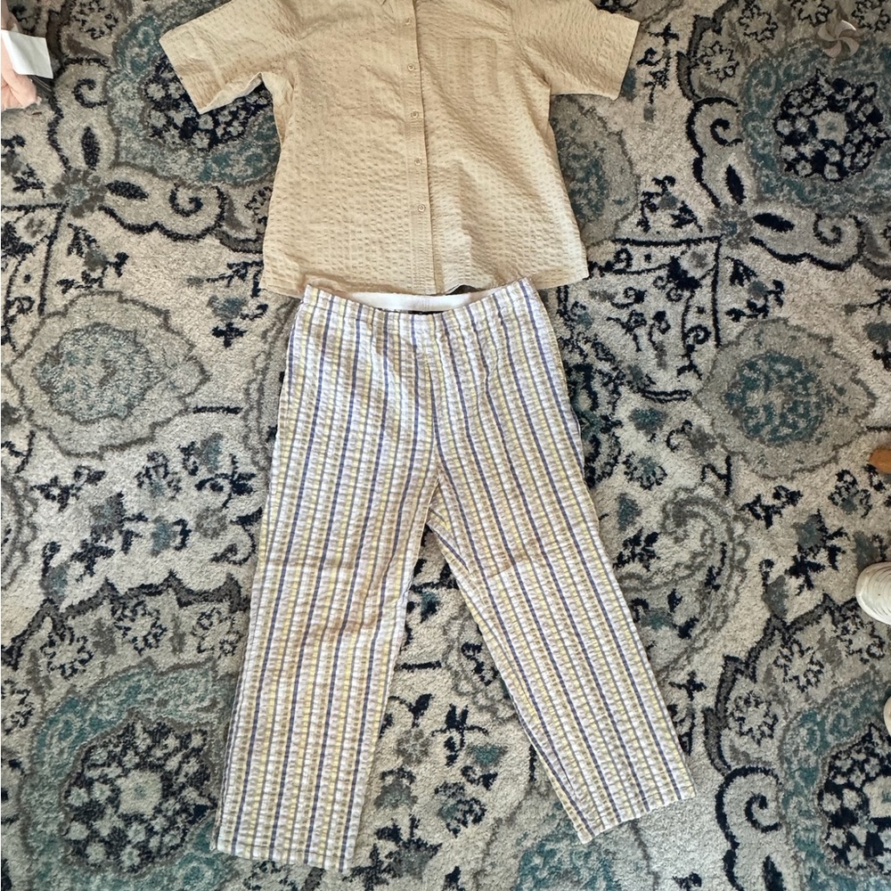 Denim&Co Beige and Blue Set